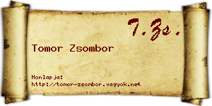 Tomor Zsombor névjegykártya